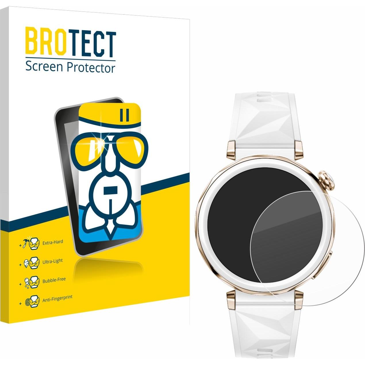 BROTECT Schutzglas Schutzfolie Glas Folie Displayschutz klar, Smartwatch Schutzfolie, Transparent