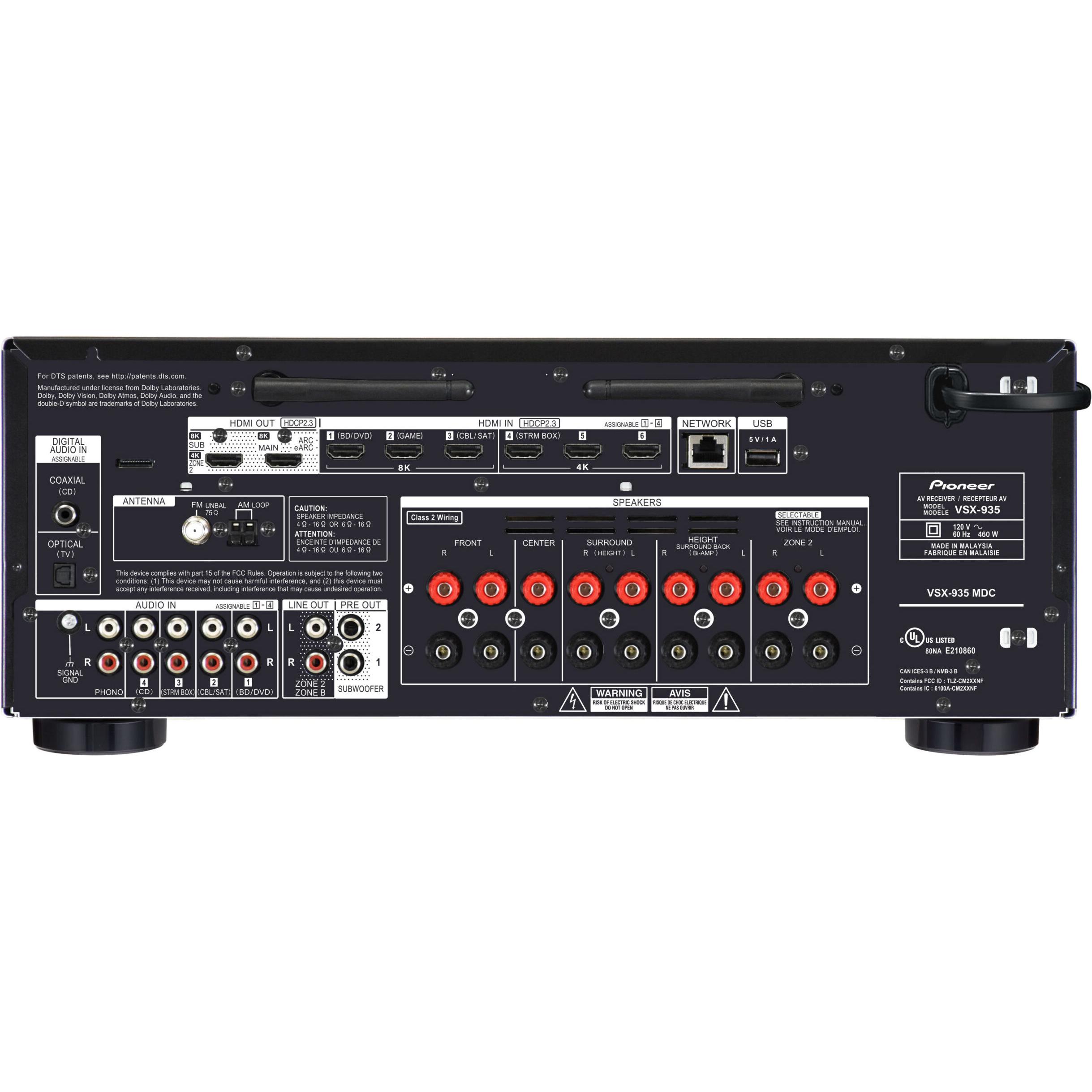 Thumbnail - Pioneer VSX-935 (7.2 Kanal, FM, DAB+), AV Receiver, Schwarz