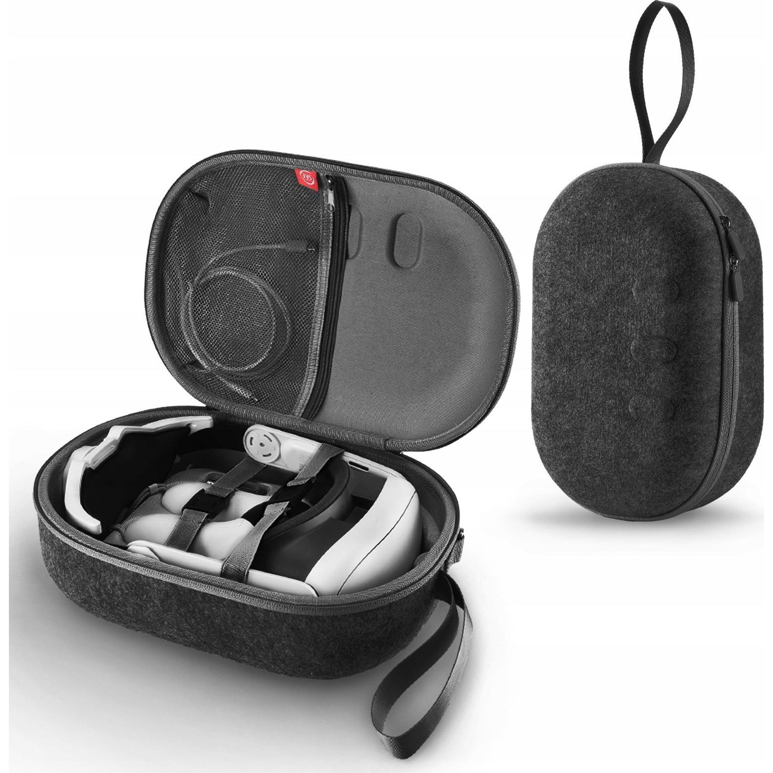 JYS Custodia per occhiali Oculus Meta Quest 3 + pasek Elite (JYS-MQ018), Visore VR, Nero
