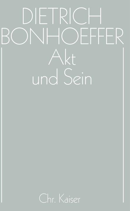 Produktbild Akt und Sein (Deutsch, 1988)