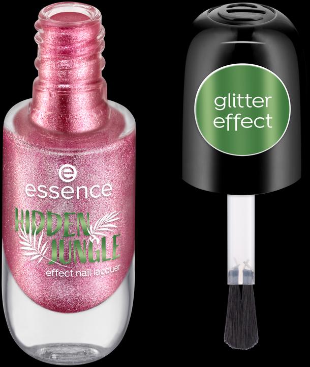 Actual product image essence HIDDEN JUNGLE effect nail lacquer (04 Pink Mystery, Gel-Effect Nail Polish)