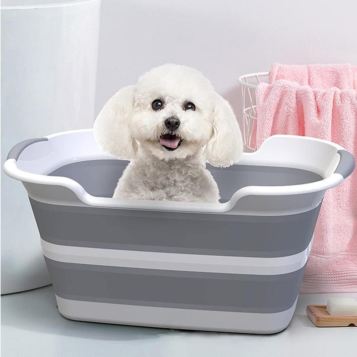 Image du produit DdLuck Baignoire pour animaux domestiques avec trou d'évacuation, pliable (Chien)