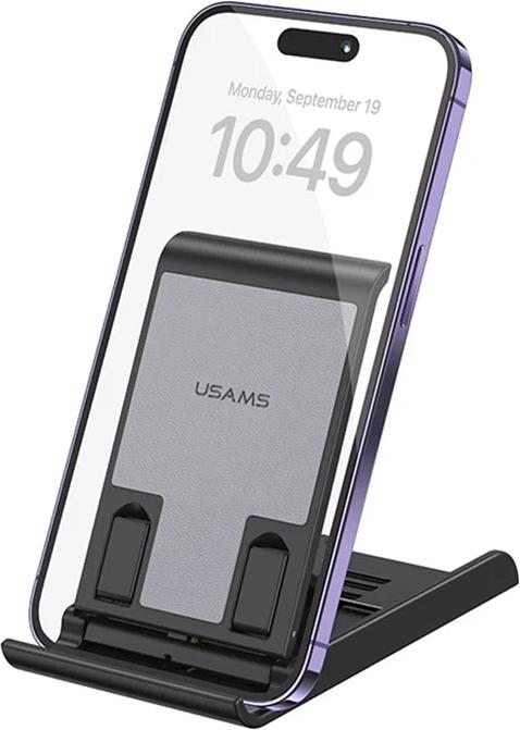 Actual product image Usams Składany stojak biurkowy na telefon/tablet czarny/black ZJ073ZJ01 (US-ZJ073)