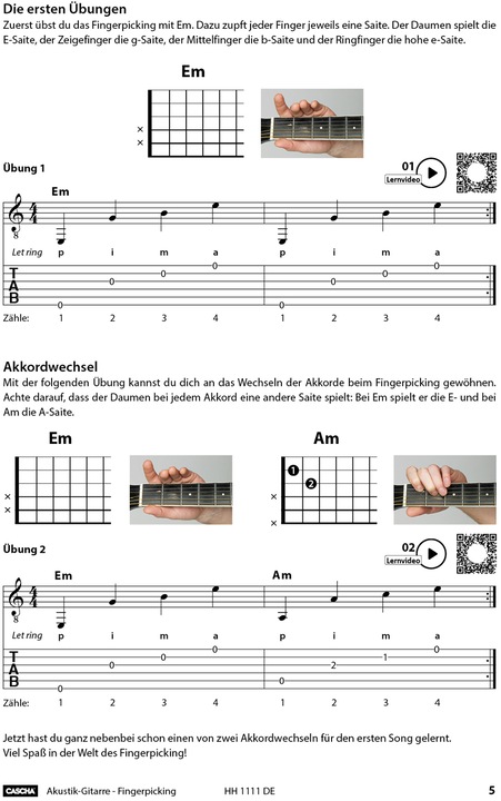 Produktbild Akustik-Gitarre Fingerpicking - Schnell und einfach lernen + DVD (Deutsch, Helmut Hage, 2017)