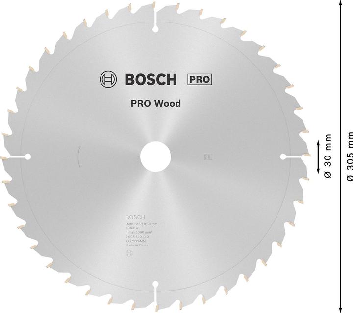 Immagine prodotto Bosch Professional Zubehör Lama per sega circolare PRO Wood, 305 x 2,5 x 30 mm