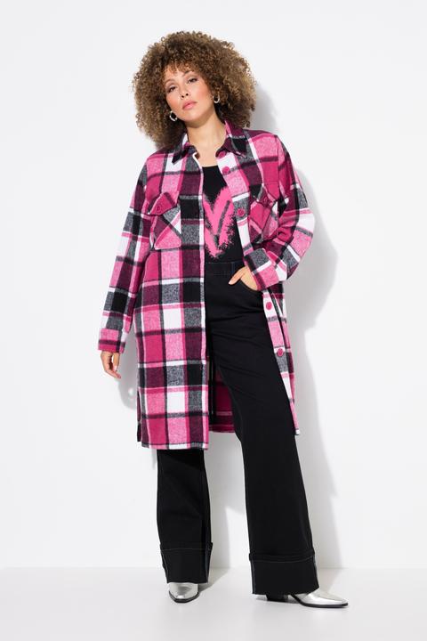 Actual product image Ulla Popken Plaid Long Sleeve Shacket (46, 48)
