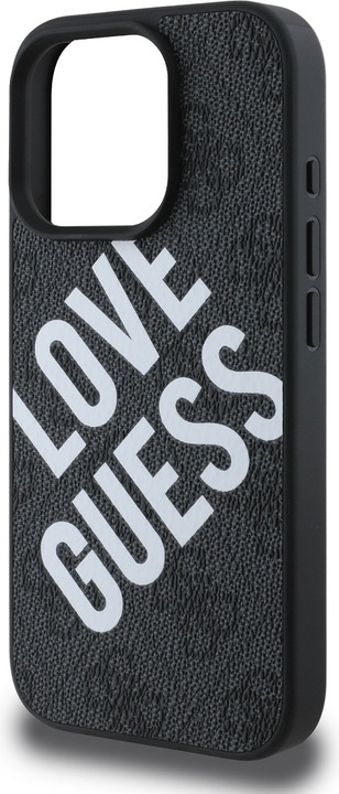 Produktbild Guess PU Leather 4G Big Love Logo MagSafe Case for iPhone 16 Pro Black (Apple iPhone 16 Pro)