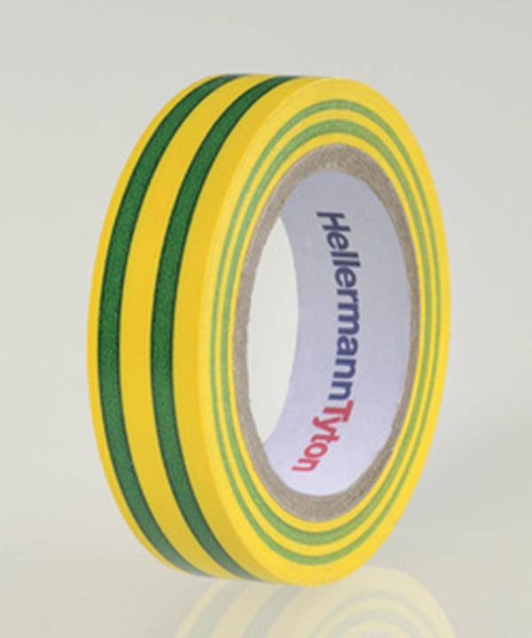 Produktbild HellermannTyton HelaTape Flex Isolierband Grün, Gelb, 0.15mm x 15mm x 10m (15 mm)