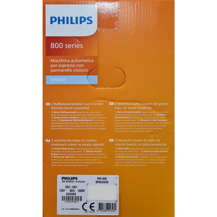 Actual product image Philips EP0824/00 Fully automatic coffee machine