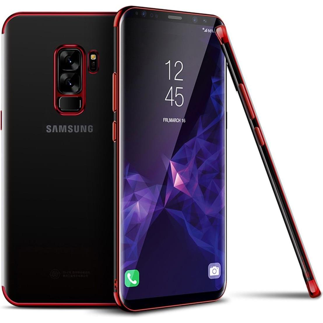 Thumbnail - König Design Handy Hülle Schutz Case für Samsung Galaxy S9 Plus Durchsichtig Transparent Rot (Samsung Galaxy S9+), Smart...