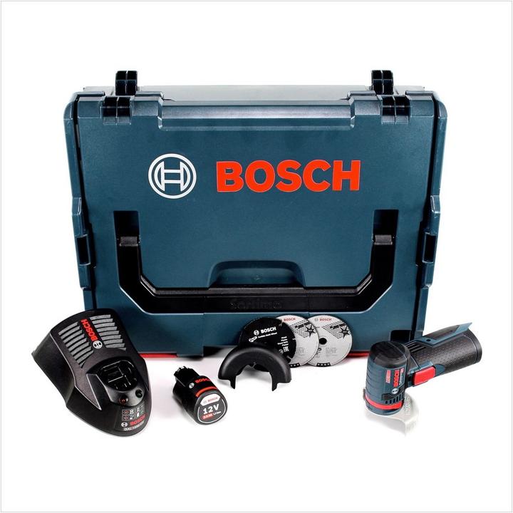 Image du produit Bosch Professional Bosch GWS 12V-76 Professional Meuleuse angulaire sans fil avec boîtier L-Boxx + 1x Batterie GBA 3,0 (76 mm)