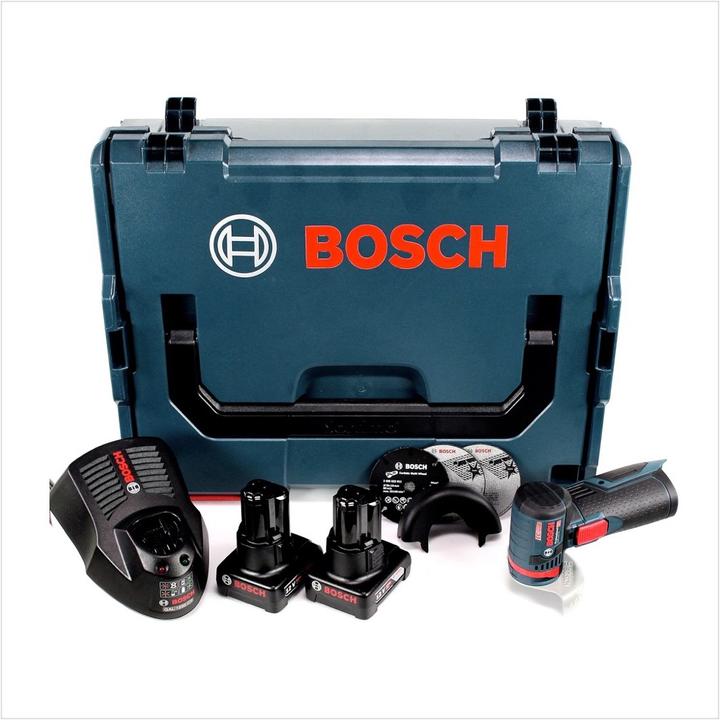 Produktbild Bosch Professional Bosch GWS 12V-76 Professional Akku Winkelschleifer 12 V 76 mm Brushless + 2x Akku 6,0 Ah + L-Boxx - (76 mm)