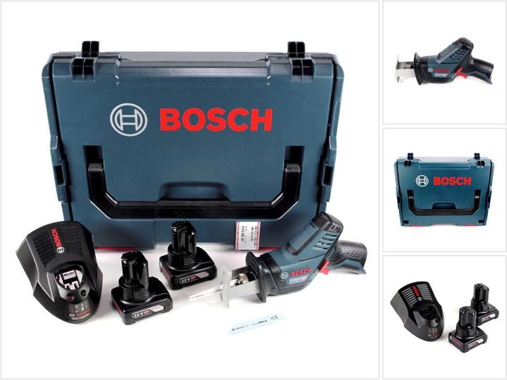 Actual product image Bosch Professional GSA 12V-14 Li-Ion Professional Cordless Reciprocating Saw + 2x Batteries GBA 12 V 6,0 Ah + 1x