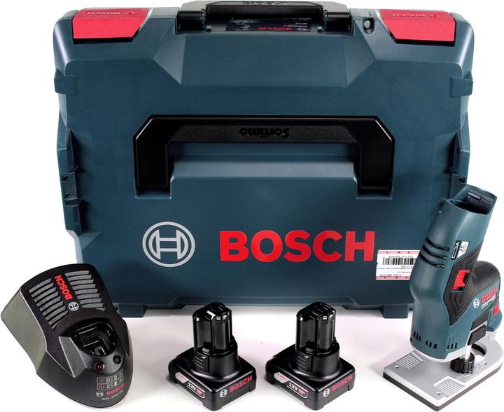 Actual product image Bosch Professional GKF 12V-8 Cordless Router Trimmer 12V + 2x Batteries 6.0 Ah + 1x Quick Charger + Carry Case L-