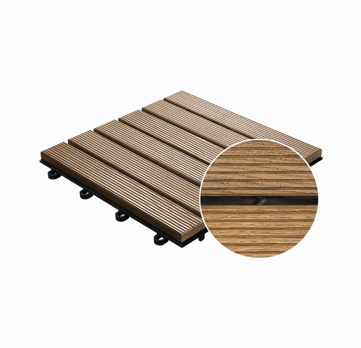 Image du produit Florco Dalles de balcon & terrasse frêne, 6 lattes 30 x 30, 6 pcs. (6 x, 30 x 30 cm)