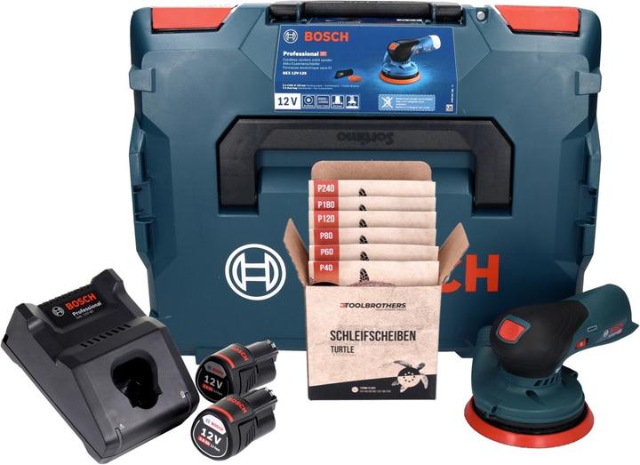 Productafbeelding Bosch Professional Bosch GEX 12V-125 Professionele accu random orbitale schuurmachine 12 V 125 mm Brushless + 2x (Excentrische schuurmachine)