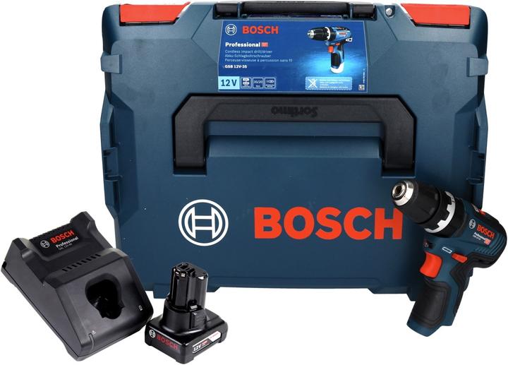 Actual product image Bosch Professional Bosch GSB 12V-35 Professional cordless impact drill 12 V 35 Nm Brushless + 1x rechargeable battery (Rechargeable battery operated)