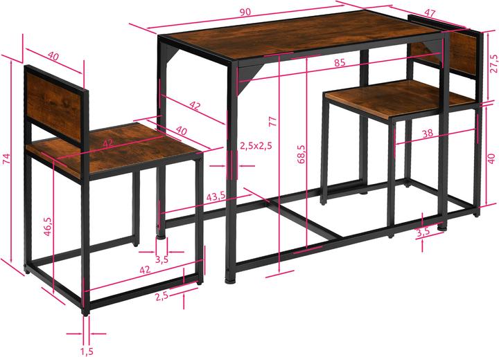 Produktbild tectake Sitzgruppe Milton (Holz)