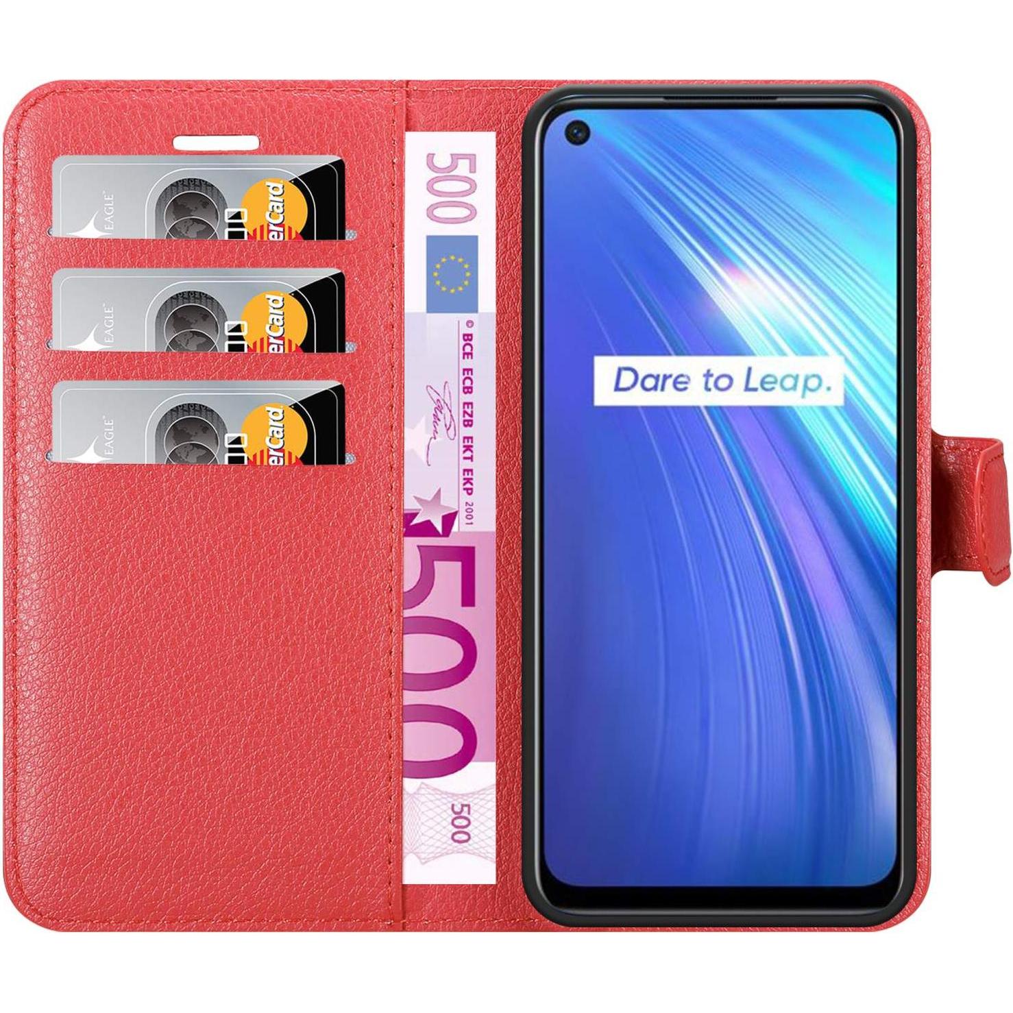 Thumbnail - Cadorabo Book Stand (Realme 6, Realme 6s), Smartphone Hülle, Rot