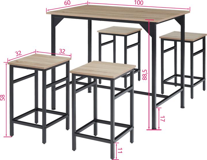 Actual product image tectake Edinburgh (100 x 60 x 88.5 cm)