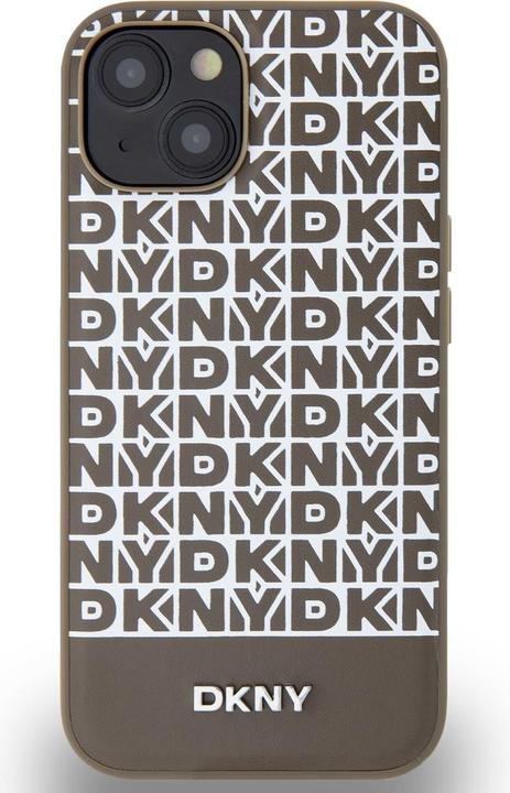 Produktbild DKNY PU Leather Repeat Pattern Bottom Stripe MagSafe Case for iPhone 14 Brown (Apple iPhone 14)