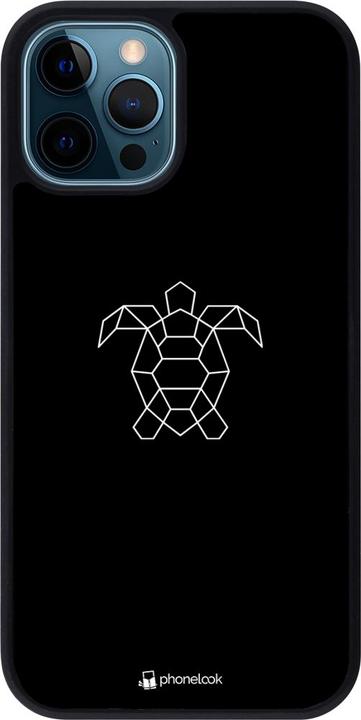 Produktbild PhoneLook Hülle Silikon schwarz Turtles lines on black (Apple iPhone 12)