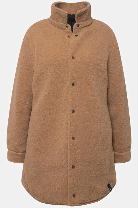 Immagine prodotto Ulla Popken Giacca double face con trapuntatura, teddy, collo da camicia e bottoni automatici (46, 48)