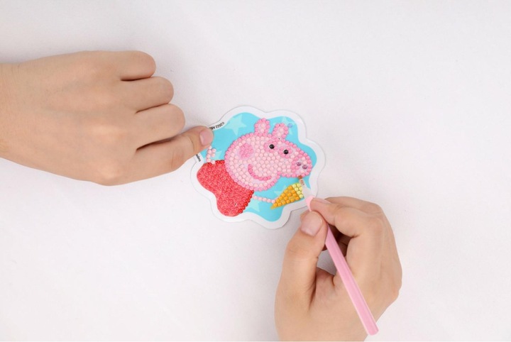 Image du produit Diamond Dotz DOTZIES® Original Diamond Painting Set Peppa Pig avec 6 motifs : 2 tableaux 15 x 15 cm, 2