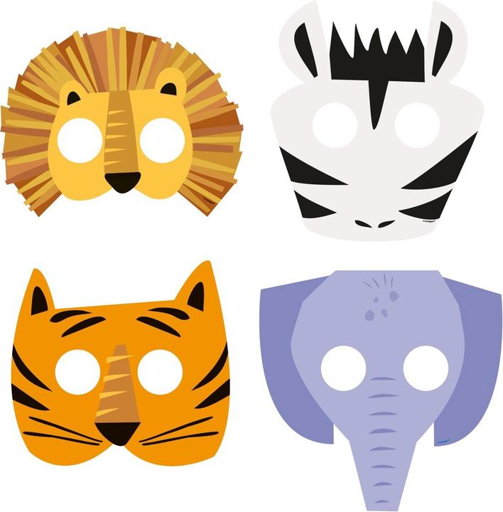Produktbild Santex Pappmasken - Tiere (8St.)