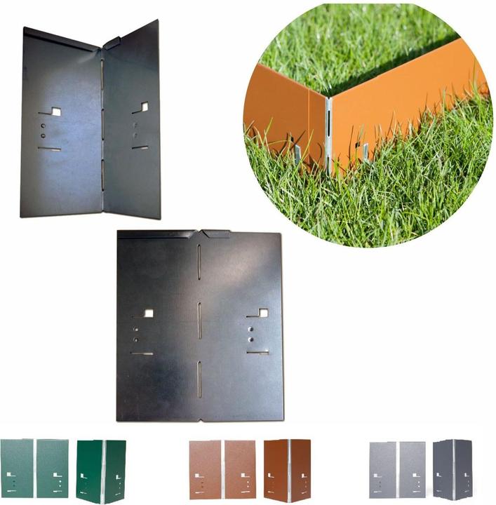 Actual product image Green Split Aluminium/zinc corner for lawn edging 13.5cm (13.50 cm)
