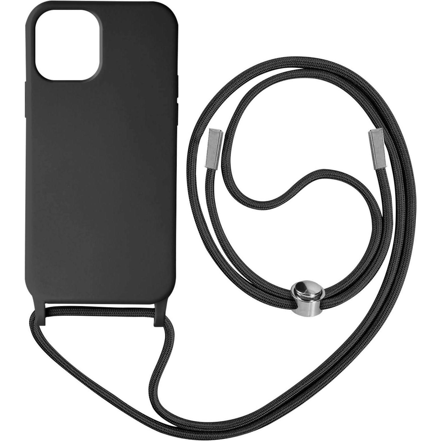 Avizar Halbsteife Schutzhülle mit Kette Series, Handykette, Schwarz