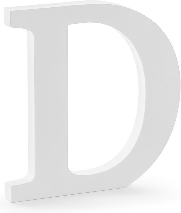 Actual product image Partydeco Wooden letter "D" white
