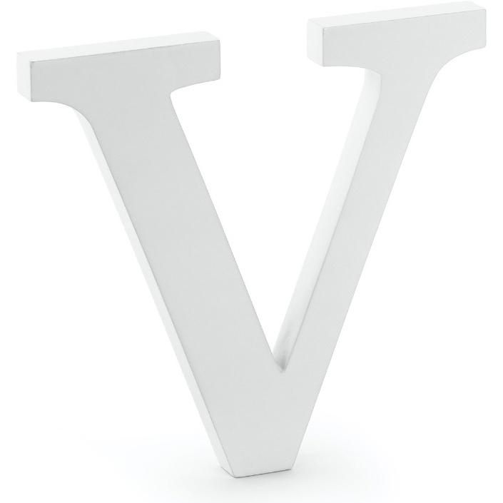 Partydeco Holzbuchstabe "V" weiss