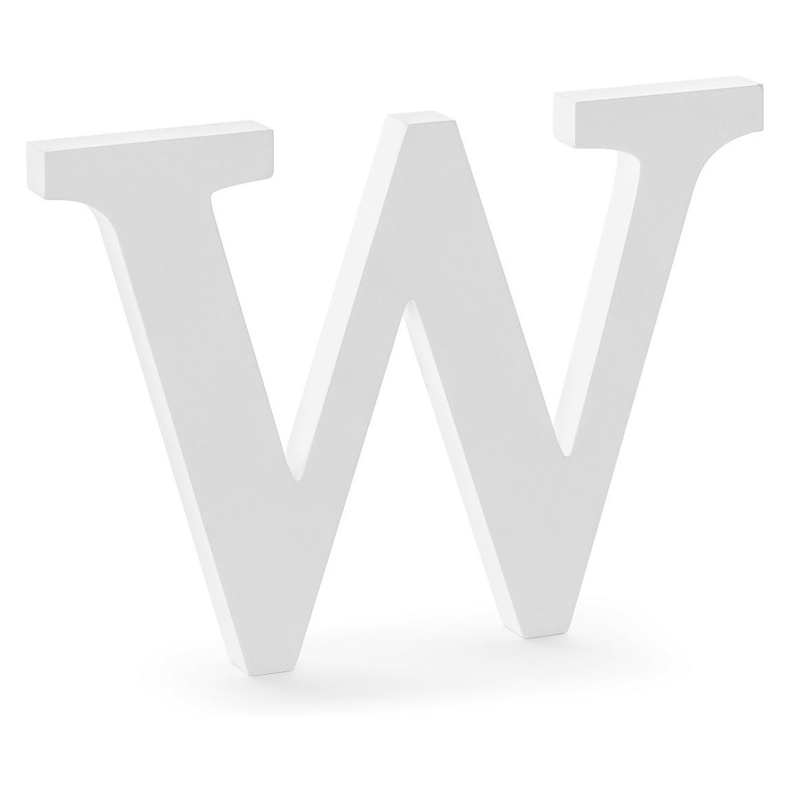 Partydeco Houten letter "W" wit (1 Pcs.)