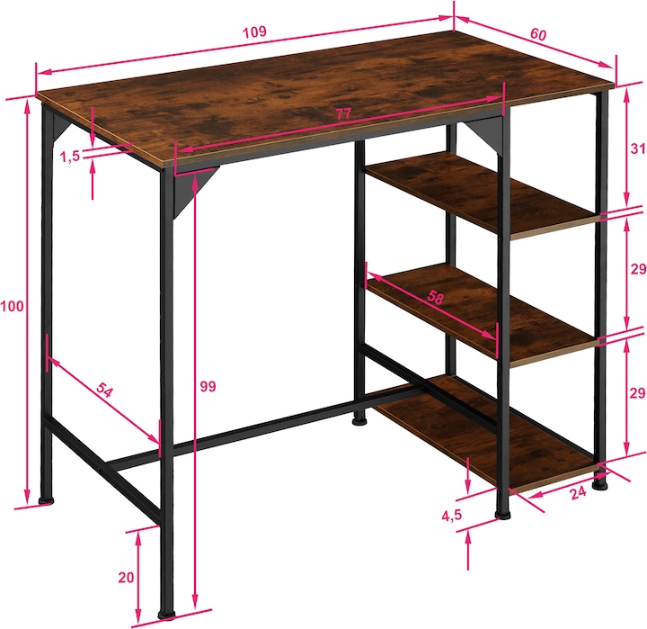Immagine prodotto tectake Cannock (109 x 60 x 100 cm)