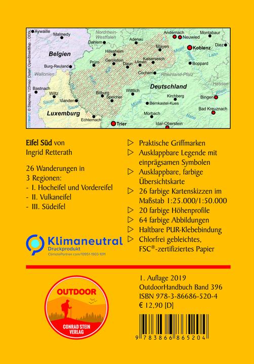 Produktbild 25 Wanderungen Eifel Süd (Deutsch, Ingrid Retterath, 2019)