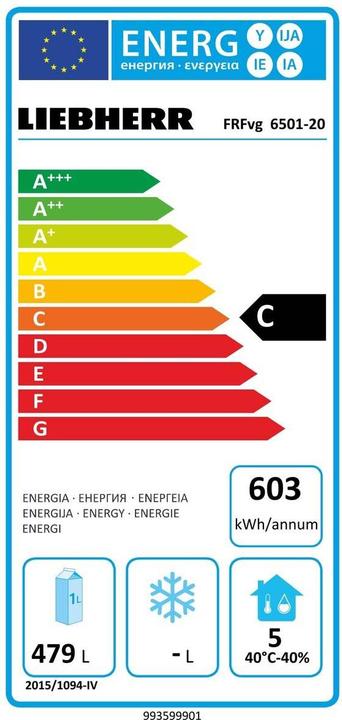 Energy Label Liebherr FRFvg6501-20 (655 l)