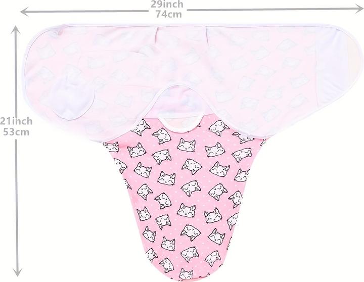 Image du produit PhoneLook Couverture d'emmaillotage enveloppante sommeil pour bébé (0-3 mois) avec scratch velcro en coton dou (70 cm)