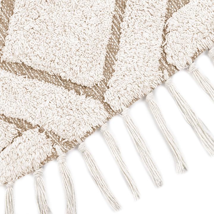 Produktbild Beliani Teppich Baumwolle hellbeige ⌀ 140 cm Fransen HORASAN (140 x 140 cm)