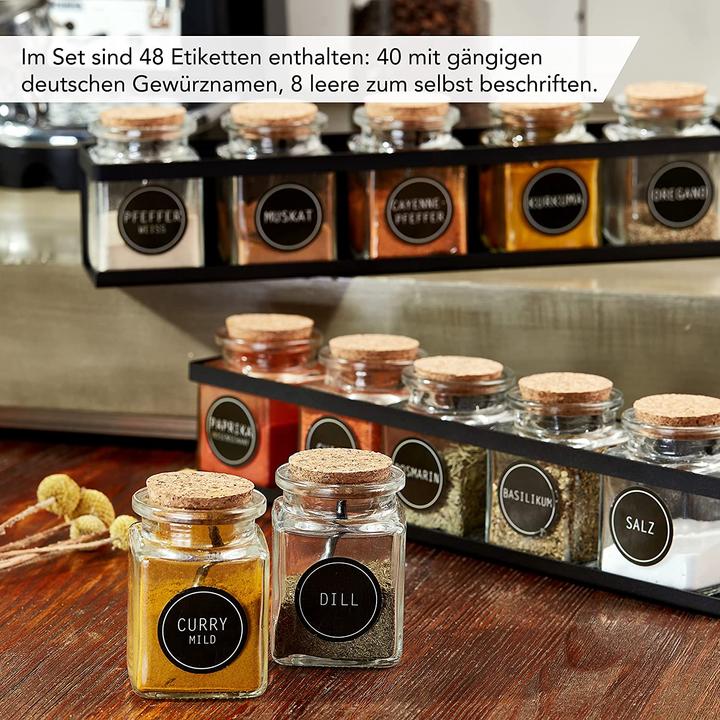 Actual product image Likaya Spice jars set (square, 12x 150ml) (0.15 l)