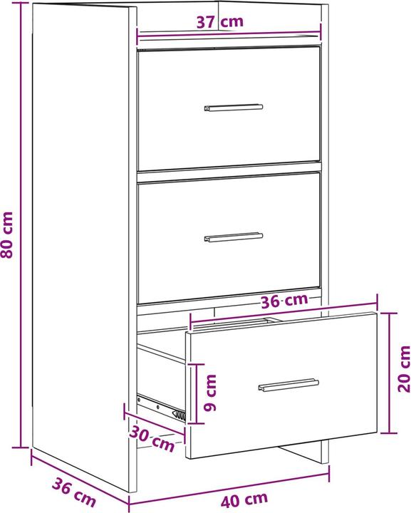 Produktbild vidaXL Sideboard (36 x 40 x 80 cm)