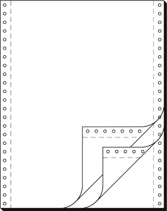 Sigel DIN computer paper continuous, 240 x 30.48 cm (12"), A4 3-fold, 60/53/57 gsm, SD, carbonless copy (52 g/m², 600 x)