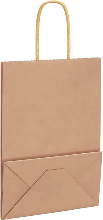 Produktbild VidaXL Kraftpapiertüten 50 Stk. mit Henkel Braun 15x8x21 cm Papiertüte (Geschenktüte, 50 x)