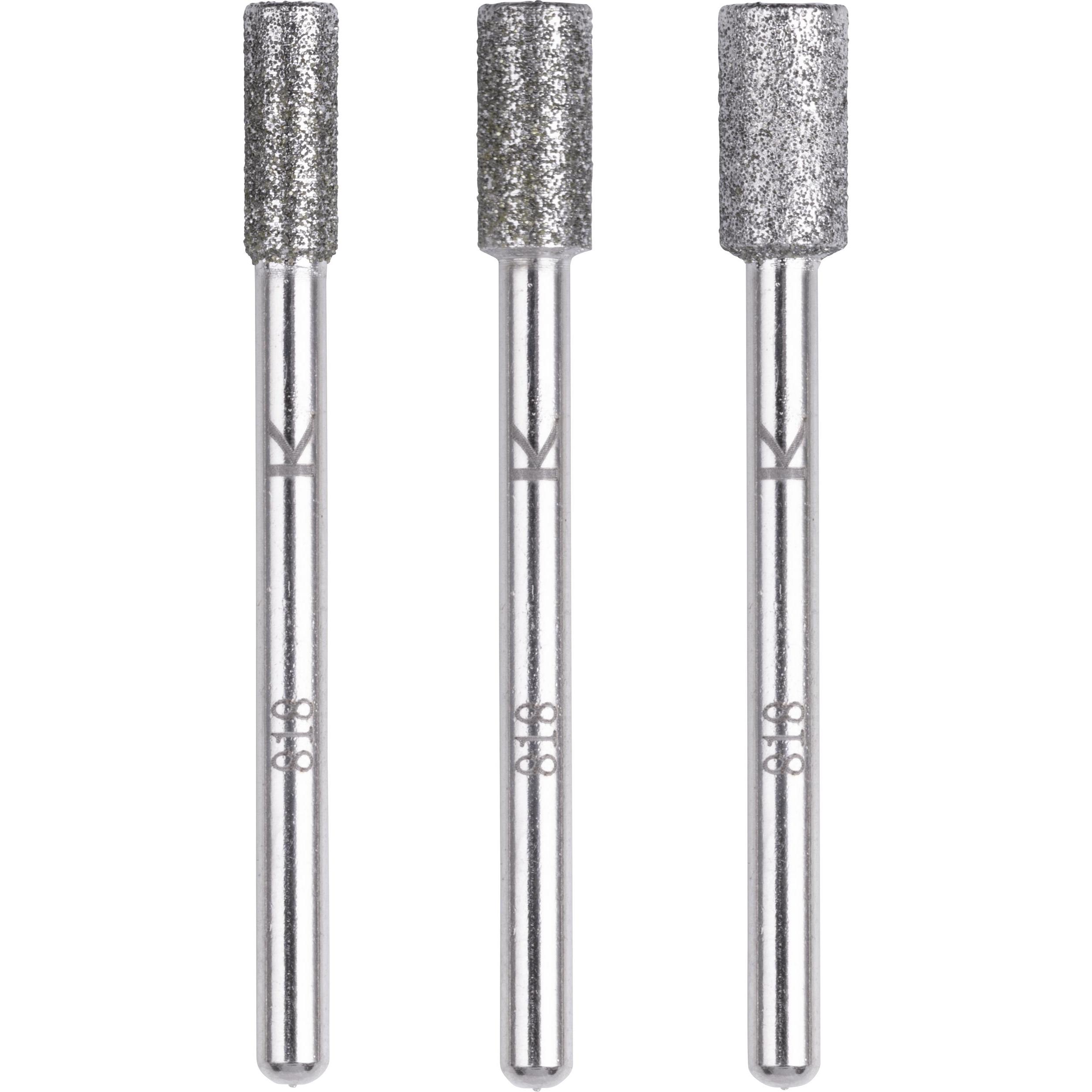 wolfcraft, Schleifmittel, Diamantschleifstift-Set, zylinderförmig, 3-tlg.