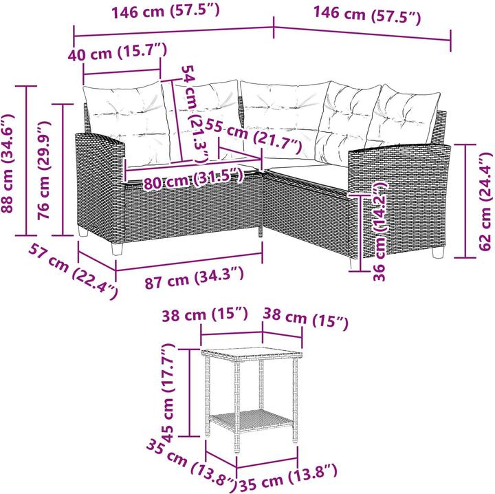 Produktbild vidaXL Outdoor-Sofagarnitur
