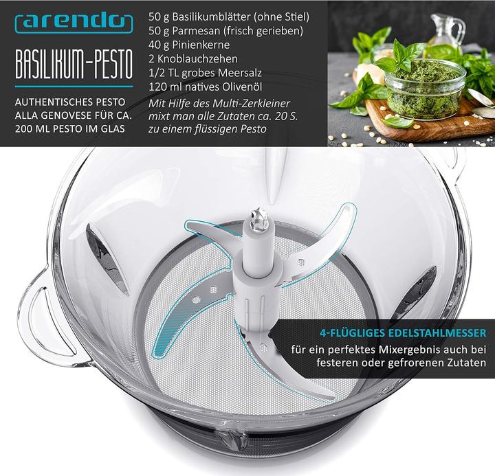 Actual product image Arendo Multizerkleinerer mit Glasbehälter (1500 ml, 400 W)