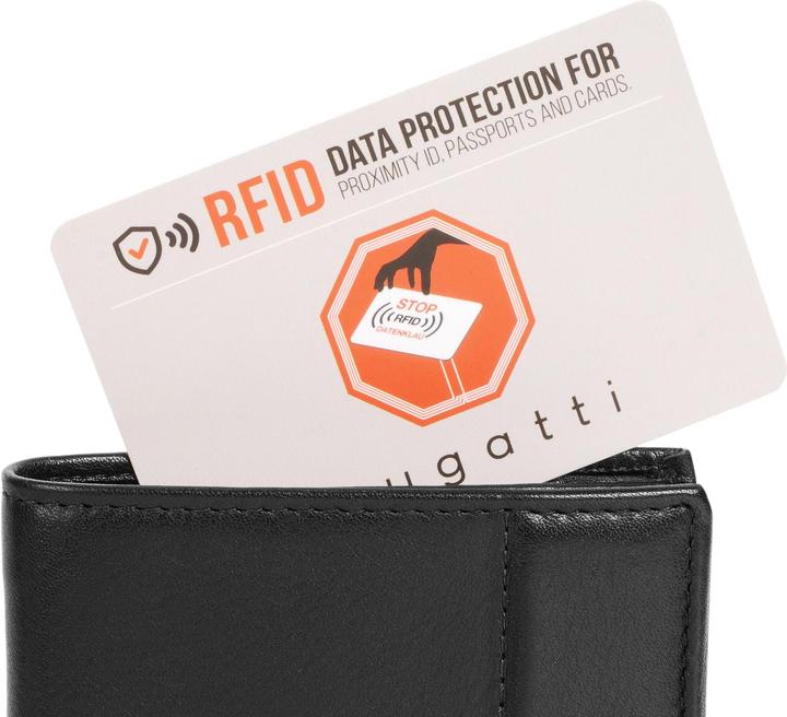 Actual product image Bugatti Nome wallet RFID protection leather 9 cm