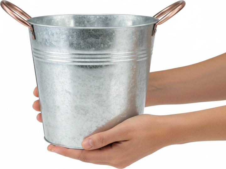 Produktbild Viana Blumentopf Eimer mit Griffen Deko (27 x 27 x 17 cm)