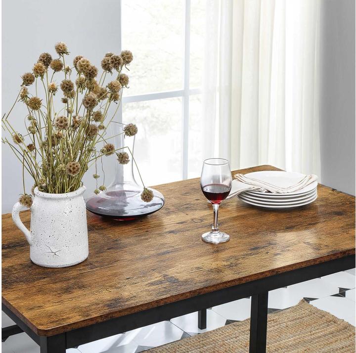 Image du produit Vasagle Tisch mit zwei Bänken, Vintagebraun-Schwarz, Tiefe: 70 cm (110 x 75 x 70 cm)