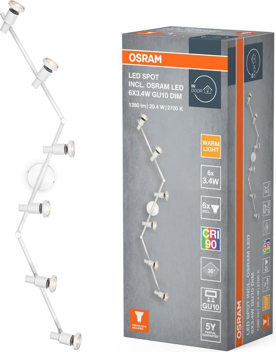 Produktbild Osram LED SPOT WHITE 6 X 3.4W 927 DIM (1380 lm, GU10)